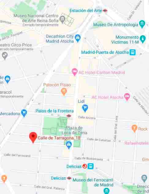 mapa calle Tarragona 18 madrid
